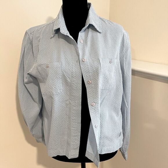 Christopher‎ and Banks Button down shirt Size Small. Blu/black check - Picture 1 of 5
